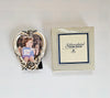Vintage 1990's La Vie Mini Silver Plated Heart Shaped Lacquer Rose Hand Polished Picture Frame