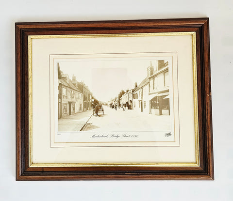 Mahogany Wood Framed Vintage Photo Print Titled "Maidenhead Bridge street 1890", Selected from the World Famous Francis Firth Collection (Copy)