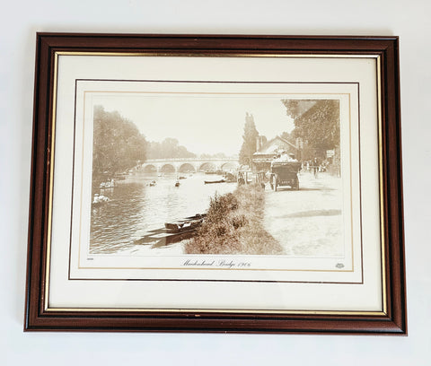 Mahogany Wood Framed Vintage Photo Print Titled "Maidenhead Bridge 1906", Selected from the World Famous Francis Firth Collection
