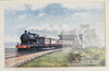 Framed Set of Collectible Vintage Railway Postcards, Featuring Historic Trains and Tunnels, Specifically Depicting the Clayton Tunnel on the London to Brighton Line