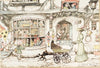 Vintage 1970's "The Toy Shop" by Anton Pieck, Wood Framed Reproduction Printed in Holland