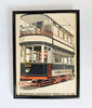 Rare Vintage Framed Lithograph Print of The Birmingham Corporation Tramways No 395 Double Decker Tram