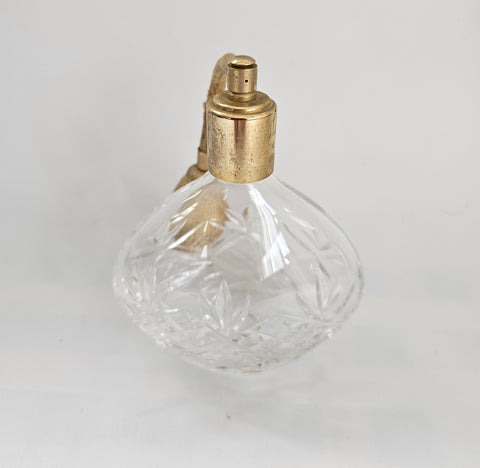Vintage Royal Doulton Cut Crystal Perfume Bottle Atomiser • Fully Working Pump