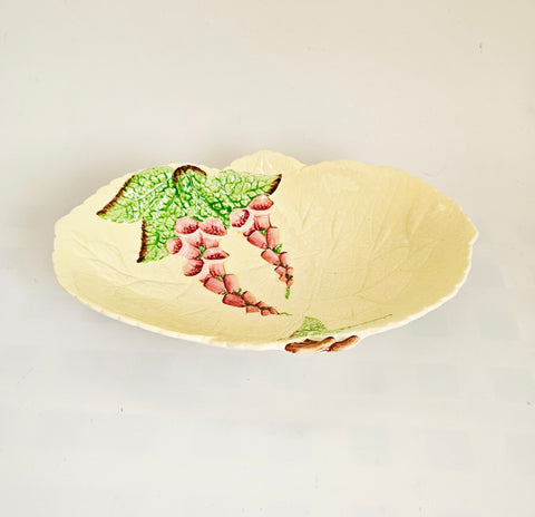 Vintage Pristine 1940s Carlton Ware Australian Design Yellow Foxglove Oval Leaf Dish