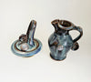 Rare Colm De Ris Pottery Set | Flawless Celtic Blue Glaze Jug & Lidded Pot