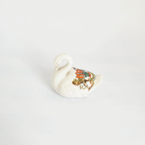 Vintage 1912s Arcadian China Crested Ware "Swan" Figurine (Hoylake Crest)