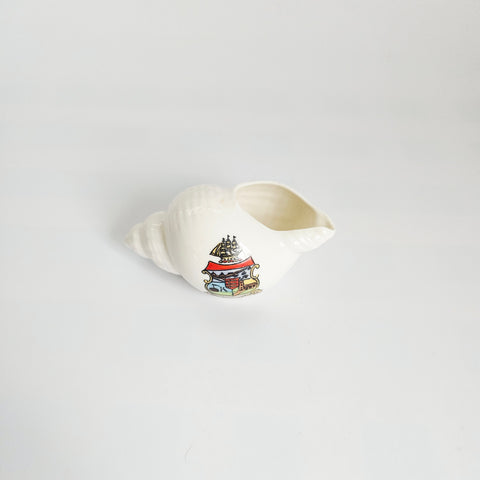 Vintage 1920s Arcosy China Crested Ware "Sea Shell" Miniature (Westcliff-on-Sea Crest)