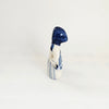 Vintage 1970s Gzhel USSR Porcelain Figurine "Lady by the Fence" – Hand-Painted Cobalt Blue Art, Excellent Condition with Export Stamps