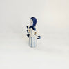 Vintage 1970s Gzhel USSR Porcelain Figurine "Lady by the Fence" – Hand-Painted Cobalt Blue Art, Excellent Condition with Export Stamps