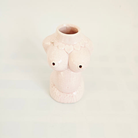 Rare 1968 Vintage "Bourne" Pink Torso Trick Puzzle Mug – Functional Gimmick Variant