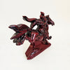 Vintage 1970s Red Resin Guan Yu Statue – Chinese God of War on Galloping Horse