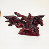 Vintage 1970s Red Resin Guan Yu Statue – Chinese God of War on Galloping Horse