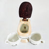 Pristine Vintage 1950s Novelty Toilet Cruet Condiment Set – "Foreign" Stamped Kitsch