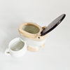 Pristine Vintage 1950s Novelty Toilet Cruet Condiment Set – "Foreign" Stamped Kitsch