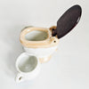 Pristine Vintage 1950s Novelty Toilet Cruet Condiment Set – "Foreign" Stamped Kitsch