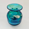 Vintage 1970s signed Mdina Art Glass Vase - "Blue Summer" Sea & Sand, Maltese Glass