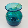 Vintage 1970s signed Mdina Art Glass Vase - "Blue Summer" Sea & Sand, Maltese Glass