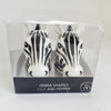 Matalan "Dine" Zebra Shaped Ceramic Salt & Pepper Shaker Set In Original Box