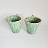 Rare Pair of 1960s Huronia Studio Pottery Mugs | Mid-Century Modern Canadian Art Ceramic Cups | Organic Green Flame Reflow Glaze