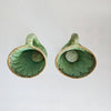Rare Pair of 1960s Huronia Studio Pottery Mugs | Mid-Century Modern Canadian Art Ceramic Cups | Organic Green Flame Reflow Glaze