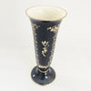 Antique 1930s Alka Bavaria Cobalt Blue & 22k Gold Trumpet Bud Vase