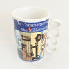 Vintage Year 2000 Millennium Timeline Mug – Rare Custom Warrender School Edition with Unique "2000" Sculpted Finger-Loop Handle (MINT)
