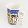 Vintage Year 2000 Millennium Timeline Mug – Rare Custom Warrender School Edition with Unique "2000" Sculpted Finger-Loop Handle (MINT)