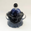 Charming Vintage 1970s Tony Wood Staffordshire "Little Old Lady" Covered Sugar Bowl in Cobalt Blue