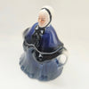 Charming Vintage 1970s Tony Wood Staffordshire "Little Old Lady" Covered Sugar Bowl in Cobalt Blue