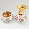 Vintage 1940s Prinknash Pottery Miniature Bud Vase and Bowl Set - 24K Gold Gilt & Wild Rose Design