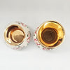 Vintage 1940s Prinknash Pottery Miniature Bud Vase and Bowl Set - 24K Gold Gilt & Wild Rose Design