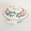 Antique 1910s Creil et Montereau "Labrador" Eared Broth Bowl – Hand-Painted Folk Art Rooster Decor
