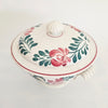 Antique 1910s Creil et Montereau "Labrador" Eared Broth Bowl – Hand-Painted Folk Art Rooster Decor