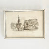 Vintage 1950's Framed London Art: Trafalgar Square Pencil Sketch Reproduction by W.H. Constantine