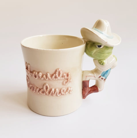 Howdy Pardner Rodeo Frog Ceramic Mug