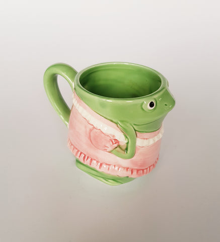 Mary Ann Baker Green Frog Mug / Cup by Otagiri, Japan