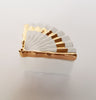 Fan Shaped Porcelain Trinket Box / Pillbox with Gold Trimming, made in Italy