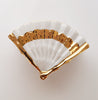 Fan Shaped Porcelain Trinket Box / Pillbox with Gold Trimming, made in Italy