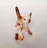 Vintage Ceramic Porcelain Siamese Cat and Kitten Figurines, made in Italy