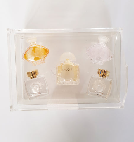 Lalique Crystal Miniature Perfume Set, "La Collection"