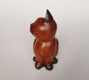 Vintage Solid Wood Hand Carved Cat Figurine