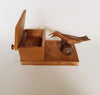 Rare Vintage Wooden Novelty Cigarette Box / Dispenser with a bird mechanism that Collects a Cigarette from the Box - Germany, Hand Made 1960's