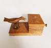 Rare Vintage Wooden Novelty Cigarette Box / Dispenser with a bird mechanism that Collects a Cigarette from the Box - Germany, Hand Made 1960's