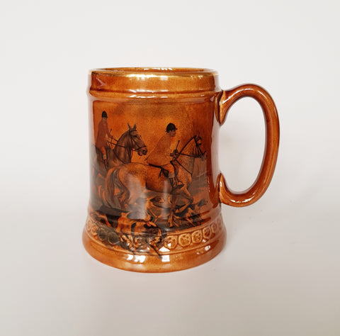 Vintage Lord Nelson Pottery Fox Hunting Scene Beer Mug / Tankard