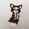 Rare Vintage Studio Art Pottery Glazed Ceramic cat Figurine Signed by the Artist R.F.O.S.