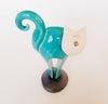 Contemporary Design Hand Made Studio Pottery Ceramic Cat Statuette / Figurine