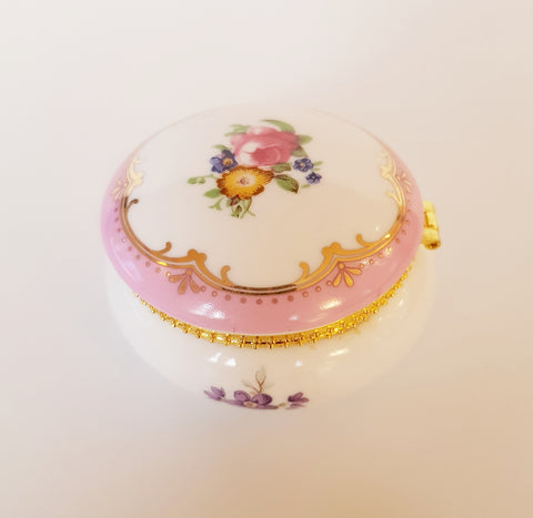 The House of Valentine Collection Hand Painted Trinket Box in Floral Pattern