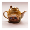 Glazed Ceramic Studio Pottery Cottage Shaped Mini Teapot