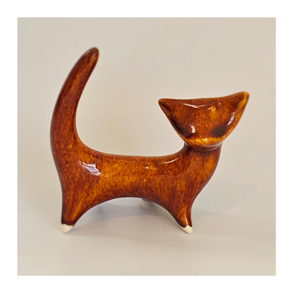 Contemporary Design Hand Made Studio Pottery Glazed Ceramic Cat Statuette