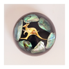 Vintage Genuine Paua Shell Paperweight Embossed with a Golden Kangaroo Made by Ariki New Zealand